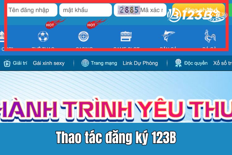 Hướng dẫn các bước thực hiện 123B đăng nhập