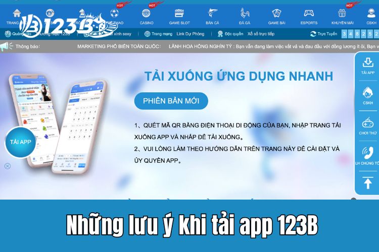 Một số lưu ý cần nắm khi thực hiện 123B tải app