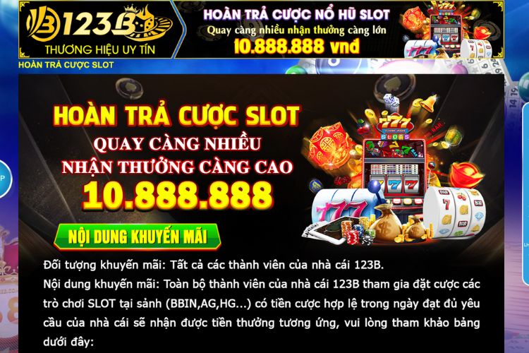 Hoàn cược nổ hũ lên tới hơn 10 triệu đồng, quay càng nhiều nhận thưởng càng cao