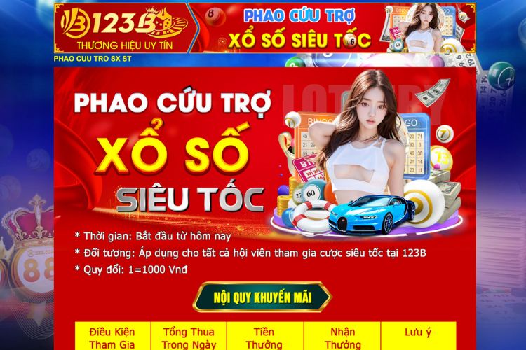 123B khuyến mãi xổ số phao cứu trợ thần tốc