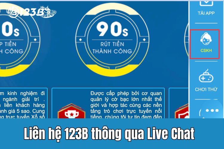 123B liên hệ nhà cái thông qua live chat trực tuyến