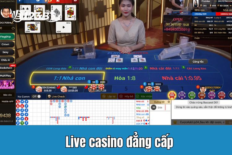 Live casino đẳng cấp với giàn Dealer xinh đẹp