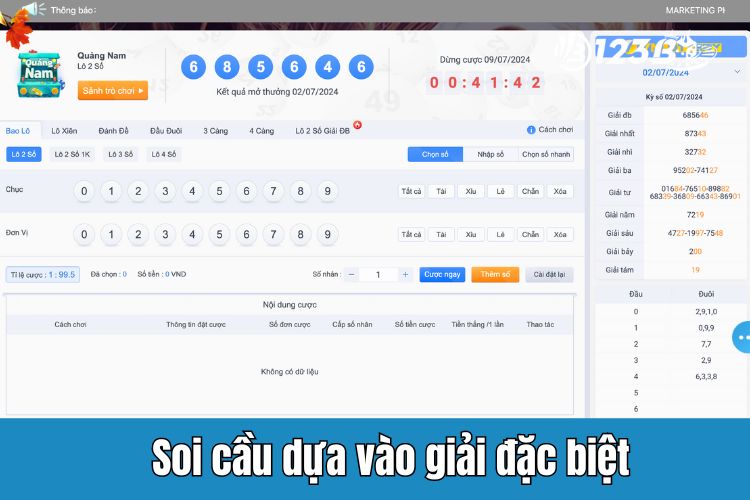 Soi cầu dựa vào giải đặc biệt của kỳ quay phía trước đó