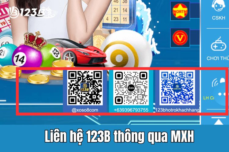 Liên hệ nhà cái 123B thông qua mạng xã hội 