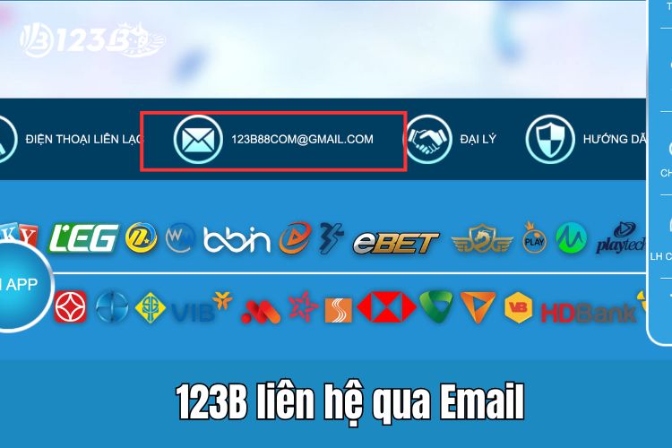 123B liên hệ thông qua cổng thư điện tử Email