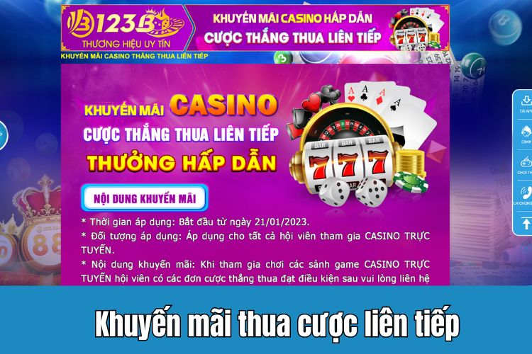 Khuyến mãi casino hấp dẫn cược thắng thua liên tiếp cùng cổng game ngay hôm nay