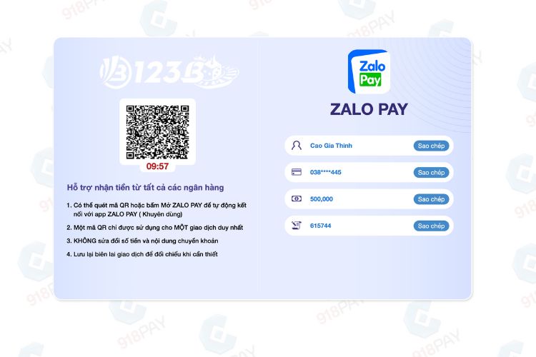 Cập nhật thông tin giao dịch thông qua hệ thống Zalo Pay